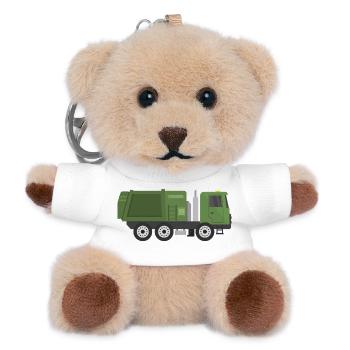 Camion à ordures - Porte-clés ourson - blanc - Devant