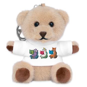Animaux mignons lisant Conception de Croyez en vous - Porte-clés ourson - blanc - Devant