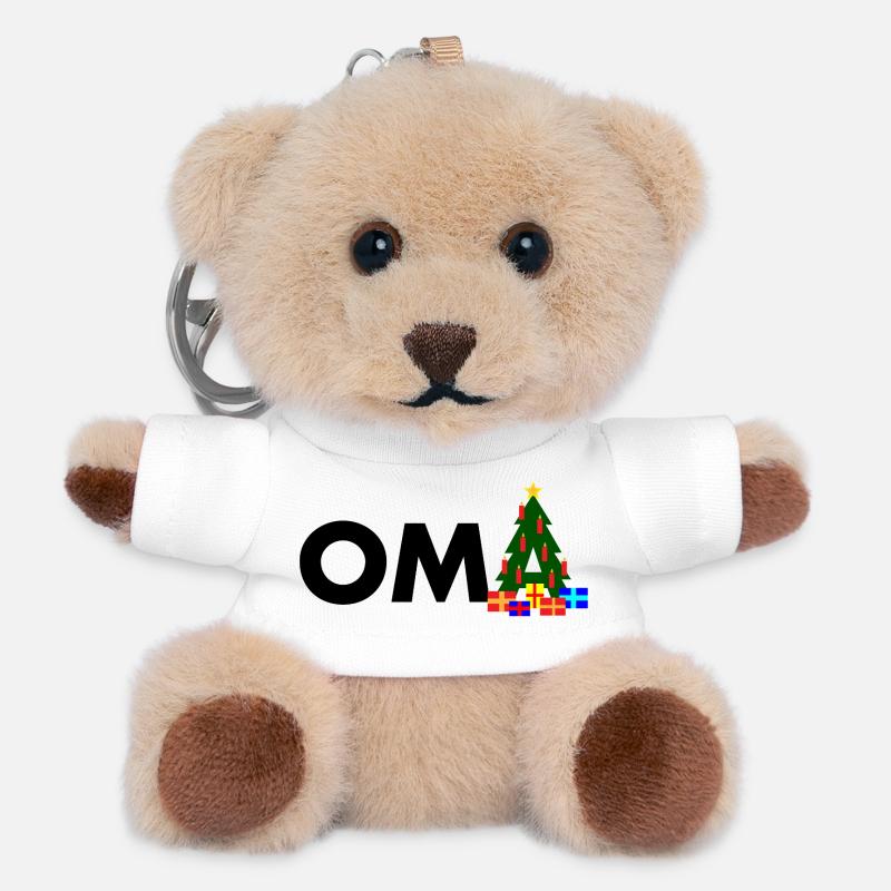 Grandma Christmas Tree - Teddy Keyring - white