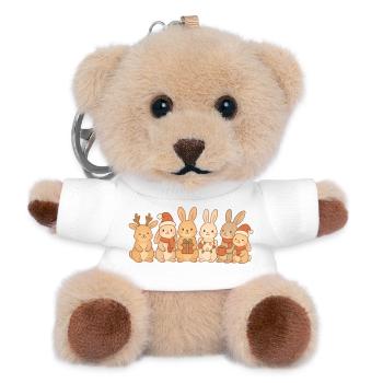 Bunnies Kids Boys Girls Christmas Bunnies - Teddy Keyring - white - Front