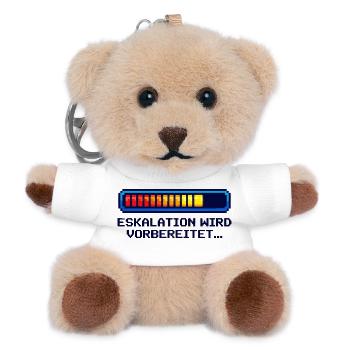 "Escalation Shirt" – Nerd & Geek Style (German) - Teddy Keyring - white - Front
