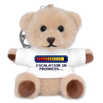 Escalation Fashion Geek Shirt – Funny Nerd Design - Teddy Keyring - white - Front