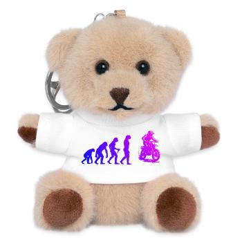 Motocross Illustration für Motocross - Teddy Schlüsselanhänger - Weiß - Vorne