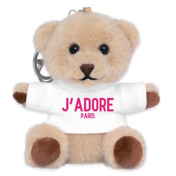 J’Adore Paris - J’aime Paris - France - Frankreich - Porte-clés ourson - blanc - Devant