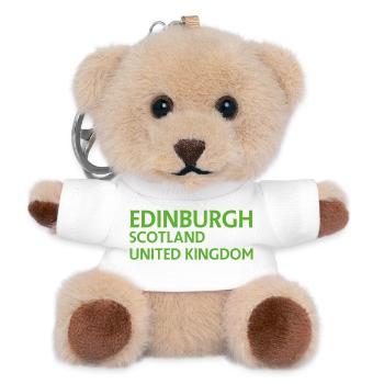 Edinburgh – Schottland Textdesign - Teddy Schlüsselanhänger - Weiß - Vorne