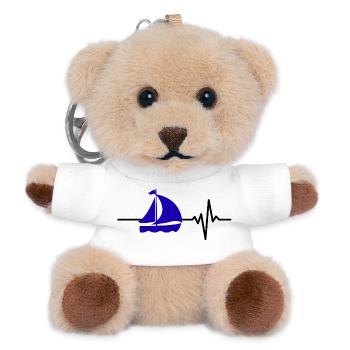 Heartbeat Sailing – Boat in the Blood, Love of Sails - Teddy Keyring - white - Front