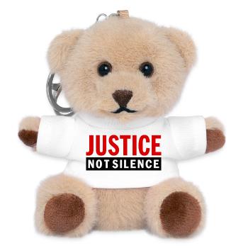 Justice Not Silence Déclaration de Gerechtigkeit - Porte-clés ourson - blanc - Devant