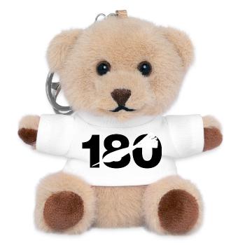 180, Perfect Darts Score, Onehundreteighty - Teddy Keyring - white - Front