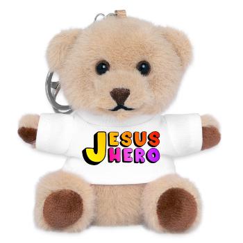 Jesus Hero - Teddy Keyring - white - Front