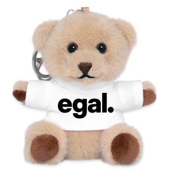 egal. Minimal Deutsches Meme T-Shirt - Teddy Schlüsselanhänger - Weiß - Vorne