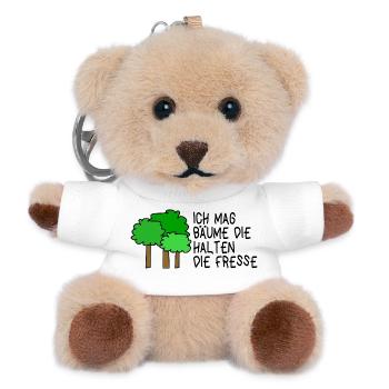 Ich mag Bäume die halten die Fresse  - Teddy Schlüsselanhänger - Weiß - Vorne