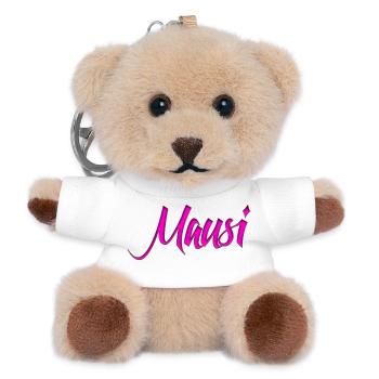Mausi_Spruch - Teddy Schlüsselanhänger - Weiß - Vorne