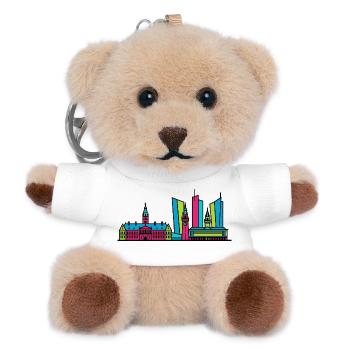 The Hague City Skyline Binnenhof Modern Line Art - Teddy Keyring - white - Front