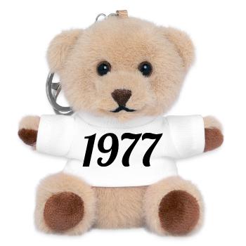 1977 Vintage 1977 Retro Birthday 1977 Gift - Teddy Keyring - white - Front