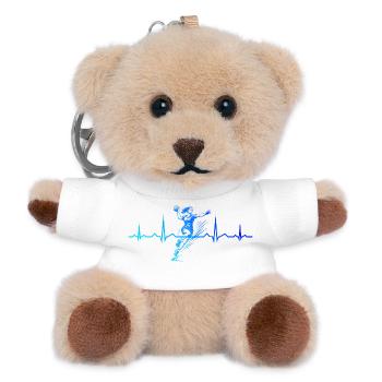 Compact handball design for women's handball - Teddy Keyring - white - Front