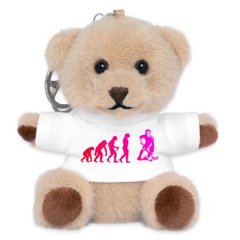 Motif floorball pour de véritables amoureux - Porte-clés ourson - blanc - Devant