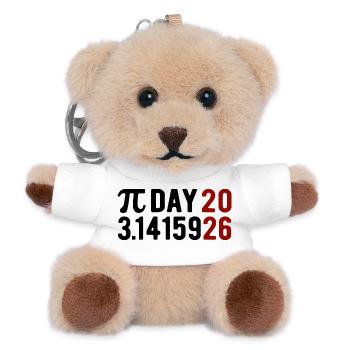 Pi Day 2026 avec le jeu des chiffres | Numéro de district 3.1415 - Porte-clés ourson - blanc - Devant