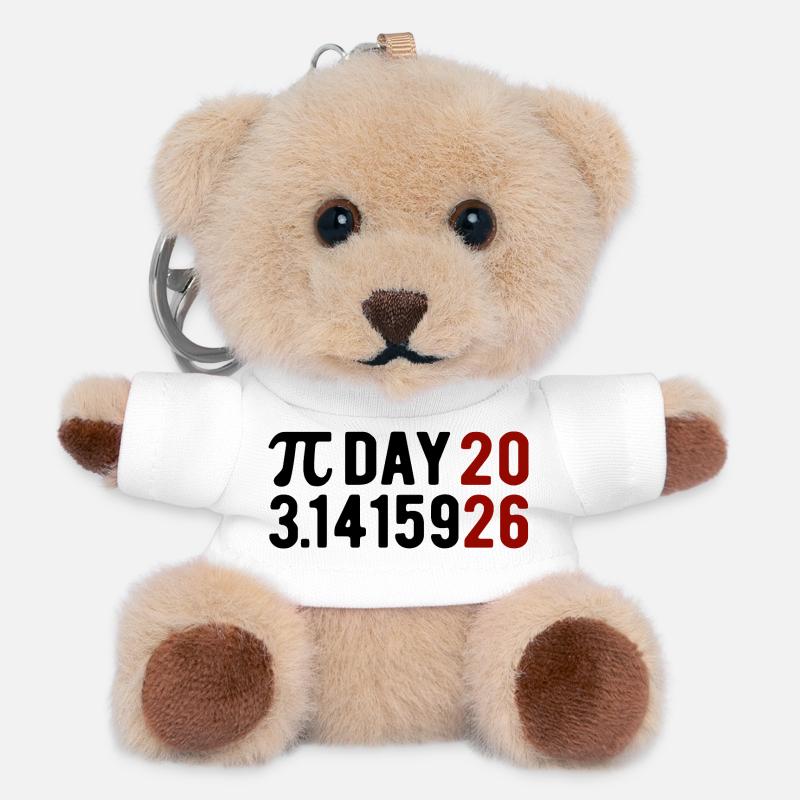 Pi Day 2026 avec le jeu des chiffres | Numéro de district 3.1415 - Porte-clés ourson - blanc