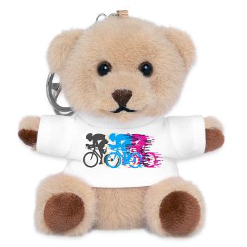 Fahrrad Rennrad Radfahrer Bikesport Mountainbike - Teddy Schlüsselanhänger - Weiß - Vorne
