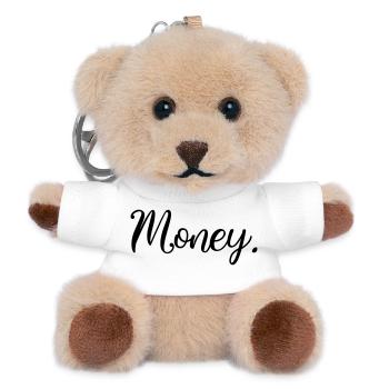 Money. Frauen Herren Statement - Teddy Schlüsselanhänger - Weiß - Vorne