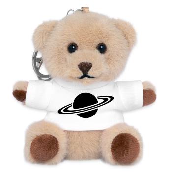 Saturn Planet Ring Silhouette - Teddy Schlüsselanhänger - Weiß - Vorne