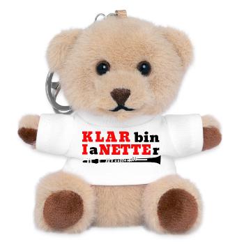 Klarinette - Klar bin I a Netter - Klarinettist - Teddy Schlüsselanhänger - Weiß - Vorne