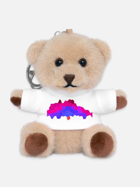 Berry Neon Horizon - Teddy Keyring - white