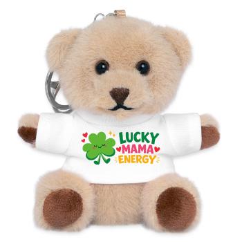 Lucky Mama Energy - Teddy Keyring - white - Front