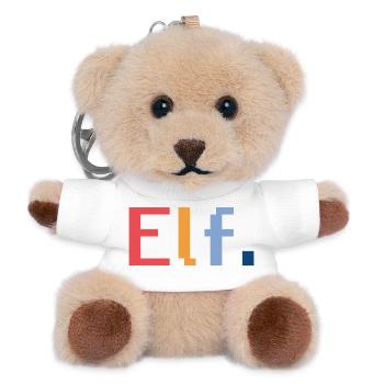 Cadeau rétro de lutin pour le 11e anniversaire - Porte-clés ourson - blanc - Devant