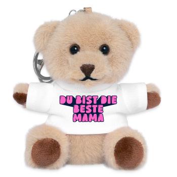 du bist die beste Mama - Teddy Schlüsselanhänger - Weiß - Vorne