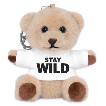 Déclaration de liberté d’aventure STAY WILD - Porte-clés ourson - blanc - Devant