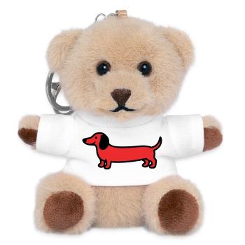 Hunting Dog Dachshund Profile Vector - Teddy Keyring - white - Front