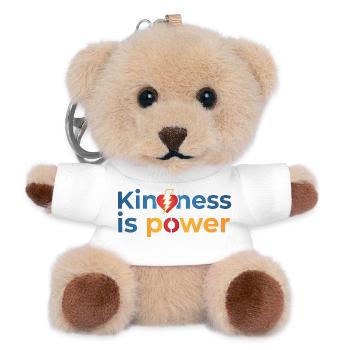 Kindness is power Buntes Herz Blitz Design - Teddy Schlüsselanhänger - Weiß - Vorne