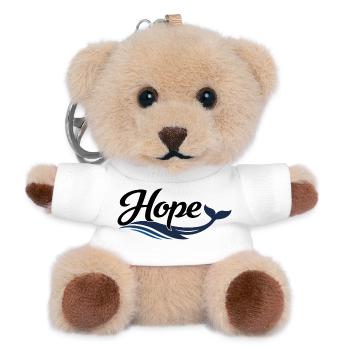 Hope Whale Ocean Wave Logo - Teddy Keyring - white - Front