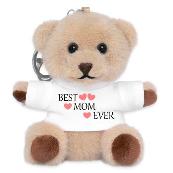 Muttertags Geschenk Mutter Muttertag Geschenkidee - Teddy Schlüsselanhänger - Weiß - Vorne