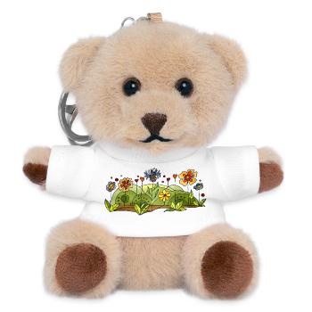 Blumen - Teddy Schlüsselanhänger - Weiß - Vorne