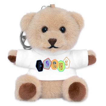 Focus in chrome blocks - Teddy Keyring - white - Front