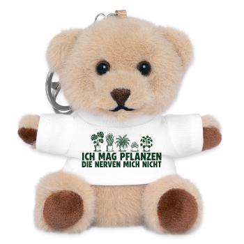 Ich mag Pflanzen die nerven nicht Hobbygärtner - Teddy Schlüsselanhänger - Weiß - Vorne