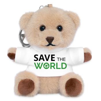 Save the world - Teddy Keyring - white - Front