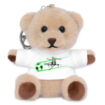Fußball Fußballspieler Herzwellen  - Teddy Schlüsselanhänger - Weiß - Vorne