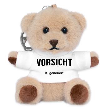 Vorsicht KI Generiert - Teddy Schlüsselanhänger - Weiß - Vorne