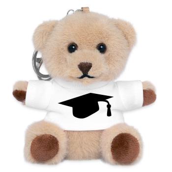 Abschlussmütze - Teddy Schlüsselanhänger - Weiß - Vorne