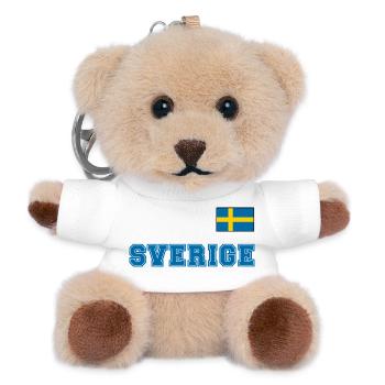 SCHWEDEN - SVERIGE Trikot Look - Flagge auf Brust - Teddy Schlüsselanhänger - Weiß - Vorne