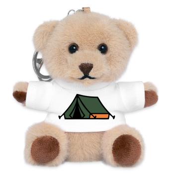 Zelt Camping Sommerlager Pfadfinder Outdoor - Teddy Schlüsselanhänger - Weiß - Vorne