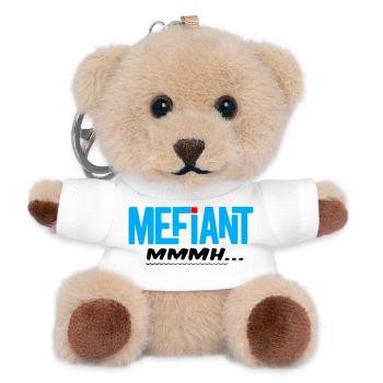 Méfiant - Porte-clés ourson - blanc - Devant