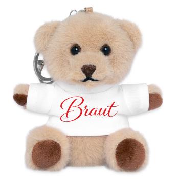 Braut - Teddy Schlüsselanhänger - Weiß - Vorne