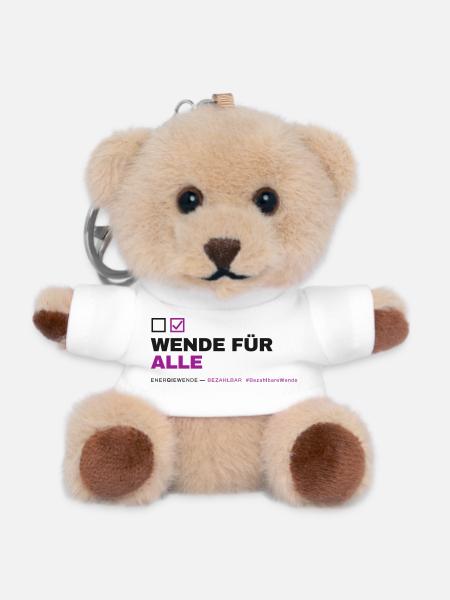 WENDE FÜR ALLE — Fair Finanzieren - Teddy Schlüsselanhänger - Weiß