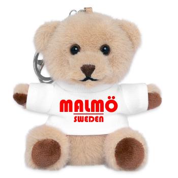 Logo rouge puissant de Malmö Suède - Porte-clés ourson - blanc - Devant