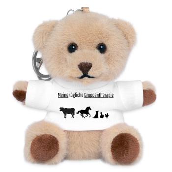 Lustiges Gruppentherapie Tiere Bauernhof T-Shirt - Teddy Schlüsselanhänger - Weiß - Vorne