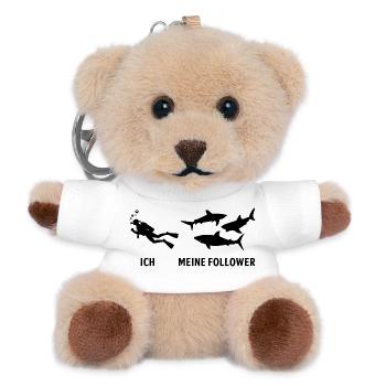 ich und Meine Follower Taucher Tauchen  - Teddy Schlüsselanhänger - Weiß - Vorne